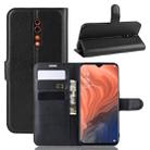 Litchi Texture Horizontal Flip Leather Case for OPPO RENO Z, with Wallet & Holder & Card Slots(black) - 1