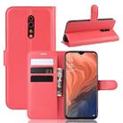 Litchi Texture Horizontal Flip Leather Case for OPPO RENO Z, with Wallet & Holder & Card Slots(red) - 1