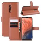 Litchi Texture Horizontal Flip Leather Case for OPPO RENO Z, with Wallet & Holder & Card Slots(Brown) - 1