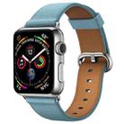 Classic Button Leather Wrist Strap Watch Band for Apple Watch Series 3 & 2 & 1 42mm(Light Blue) - 1