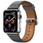 Classic Button Leather Wrist Strap Watch Band for Apple Watch Series 3 & 2 & 1 42mm(Gray) - 1