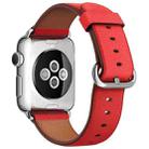 Classic Button Leather Wrist Strap Watch Band for Apple Watch Series 3 & 2 & 1 42mm(Red) - 4
