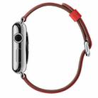 Classic Button Leather Wrist Strap Watch Band for Apple Watch Series 3 & 2 & 1 42mm(Red) - 5