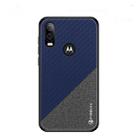 PINWUYO Hong Series Anti-fall TPU+ Chemical Fiber Cloth Protective Cover for Moto P40/One Vision(Blue) - 1