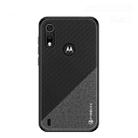 PINWUYO Hong Series Anti-fall TPU+ Chemical Fiber Cloth Protective Cover for Moto P40 play(Black) - 1