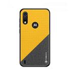 PINWUYO Hong Series Anti-fall TPU+ Chemical Fiber Cloth Protective Cover for Moto P40 play(Yellow) - 1