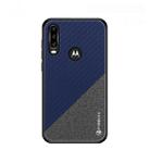 PINWUYO Hong Series Anti-fall TPU+ Chemical Fiber Cloth Protective Cover for Moto P40 power(Blue) - 1