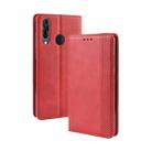 Magnetic Buckle Retro Crazy Horse Texture Horizontal Flip Leather Case for Wiko View3, with Holder & Card Slots & Photo Frame(Red) - 1