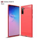 Brushed Texture Carbon Fiber TPU Case for Galaxy Note10(Red) - 1
