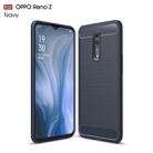 Brushed Texture Carbon Fiber TPU Case for OPPO Reno Z(Navy Blue) - 1