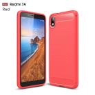 Brushed Texture Carbon Fiber TPU Case for Xiamo Redmi 7A(Red) - 1