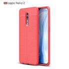 Litchi Texture TPU Shockproof Case for OPPO Reno Z(Red) - 1