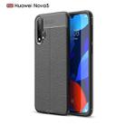 Litchi Texture TPU Shockproof Case for Huawei Nova 5(Black) - 1