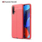 Litchi Texture TPU Shockproof Case for Huawei Nova 5(Red) - 1