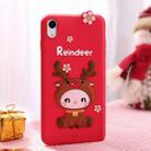 Lovely Reindeer Full Package Anti Falling Silicone Sleeve for iPhone XR(Red) - 3