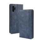 Magnetic Buckle Retro Crazy Horse Texture Horizontal Flip Leather Case for Galaxy Note10 Pro, with Holder & Card Slots & Photo Frame(Blue) - 1