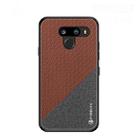 PINWUYO Hong Series Anti-fall TPU+ Chemical Fiber Cloth Protective Cover for LG K50 / Q60(Brown) - 1