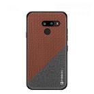 PINWUYO Hong Series Anti-fall TPU+ Chemical Fiber Cloth Protective Cover for LG G8 / G8 ThinQ(Brown) - 1