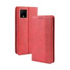 Magnetic Buckle Retro Crazy Horse Texture Horizontal Flip Leather Case for Google Pixel 4 , with Holder & Card Slots & Photo Frame(Red) - 1