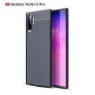 Litchi Texture TPU Shockproof Case for Galaxy Note 10+(Navy Blue) - 1