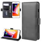 Dual-side Magnetic Buckle Horizontal Flip Leather Case for iPhone 8 Plus / 7 Plus, with Holder & Card Slots & Wallet & Photo Frame(Black) - 1