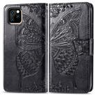 For iPhone 11 Pro Butterfly Love Flowers Embossing Horizontal Flip Leather Case with Holder & Card Slots & Wallet & Lanyard(Black) - 1