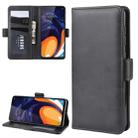 Dual-side Magnetic Buckle Horizontal Flip Leather Case for Galaxy A60, with Holder & Card Slots & Wallet & Photo Frame(Black) - 1