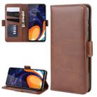Dual-side Magnetic Buckle Horizontal Flip Leather Case for Galaxy A60, with Holder & Card Slots & Wallet & Photo Frame(Brown) - 1
