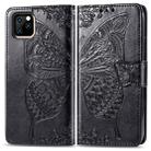 For iPhone 11 Butterfly Love Flowers Embossing Horizontal Flip Leather Case , with Holder & Card Slots & Wallet & Lanyard(Black) - 1