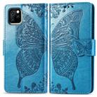 For iPhone 11 Pro Max Butterfly Love Flowers Embossing Horizontal Flip Leather Case For  iPhone 11 Pro Max  with Holder & Card Slots & Wallet & Lanyard(Blue) - 1