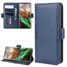 Dual-side Magnetic Buckle Horizontal Flip Leather Case for Galaxy Note 10, with Holder & Card Slots & Wallet & Photo Frame(Dark Blue) - 1