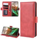 Dual-side Magnetic Buckle Horizontal Flip Leather Case for Galaxy Note 10, with Holder & Card Slots & Wallet & Photo Frame(Red) - 1