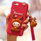 Lovely Reindeer Full Package Anti Falling Silicone Sleeve for iPhone6 / 6s(Red) - 1