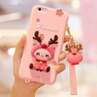 Lovely Reindeer Full Package Anti Falling Silicone Sleeve for iPhone 6 plus / 6s Plus(Pink) - 1