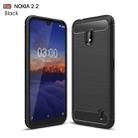 Brushed Texture Carbon Fiber TPU Case for Nokia 2.2(Black) - 1