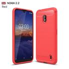 Brushed Texture Carbon Fiber TPU Case for Nokia 2.2(Red) - 1