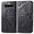 Butterfly Love Flowers Embossing Horizontal Flip Leather Case For Galaxy S10 5G with Holder & Card Slots & Wallet & Lanyard(Black) - 1