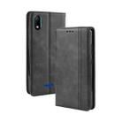 Magnetic Buckle Retro Crazy Horse Texture Horizontal Flip Leather Case for Wiko Y60, with Holder & Card Slots & Photo Frame(Black) - 1