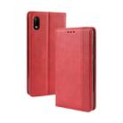 Magnetic Buckle Retro Crazy Horse Texture Horizontal Flip Leather Case for Wiko Jerry 4, with Holder & Card Slots & Photo Frame(Red) - 1
