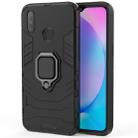 PC + TPU Shockproof Protective Case with Magnetic Ring Holder for Oppo Realme 3(Black) - 1