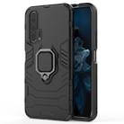 PC + TPU Shockproof Protective Case with Magnetic Ring Holder for Huawei Honor 20 Pro(Black) - 1