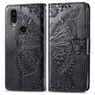 Butterfly Love Flowers Embossing Horizontal Flip Leather Case For Motorola P40 with Holder & Card Slots & Wallet & Lanyard(Black) - 1