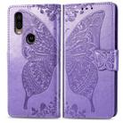 Butterfly Love Flowers Embossing Horizontal Flip Leather Case For Motorola P40 with Holder & Card Slots & Wallet & Lanyard(Light purple) - 1