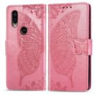 Butterfly Love Flowers Embossing Horizontal Flip Leather Case For Motorola P40 with Holder & Card Slots & Wallet & Lanyard(Pink) - 1