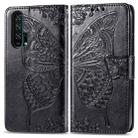 Butterfly Love Flowers Embossing Horizontal Flip Leather Case For Huawei Honor 20 Pro with Holder & Card Slots & Wallet & Lanyard(Black) - 1