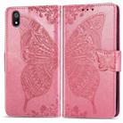 Butterfly Love Flowers Embossing Horizontal Flip Leather Case For Xiaomi Redmi 7A with Holder & Card Slots & Wallet & Lanyard(Pink) - 1