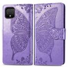 Butterfly Love Flowers Embossing Horizontal Flip Leather Case For Google Pixel 4 XL with Holder & Card Slots & Wallet & Lanyard(Lighe purple) - 1