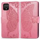 Butterfly Love Flowers Embossing Horizontal Flip Leather Case For Google Pixel 4 XL with Holder & Card Slots & Wallet & Lanyard(Pink) - 1