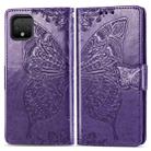 Butterfly Love Flowers Embossing Horizontal Flip Leather Case For Google Pixel 4 with Holder & Card Slots & Wallet & Lanyard(Dark purple) - 1