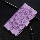 For iPhone 11 Mandala Embossing Pattern Horizontal Flip Leather Case, with Holder & Card Slots & Wallet & Photo Frame & Lanyard(Purple) - 1